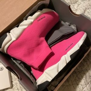 Girls hot pink balenciaga Sock sneakers